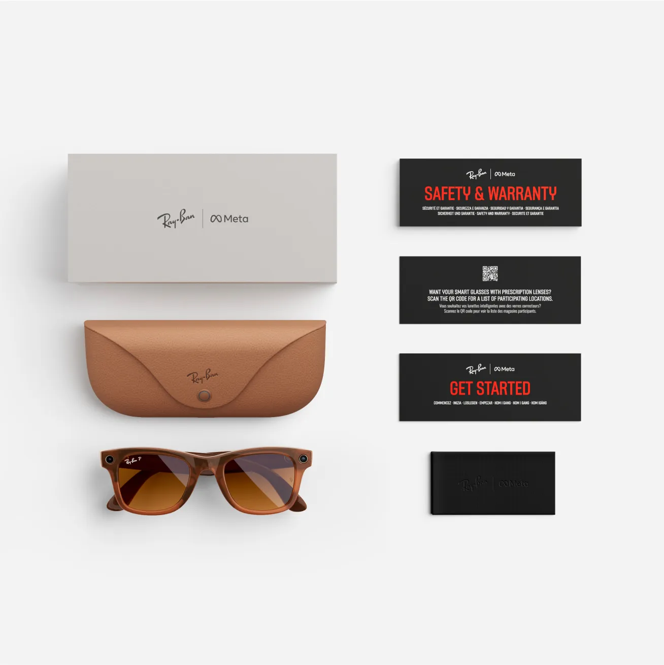 Ray-Ban Meta Wayfarer (Gen 1), Shiny Caramel Transparent / Brown Polarized, Large - Image 6