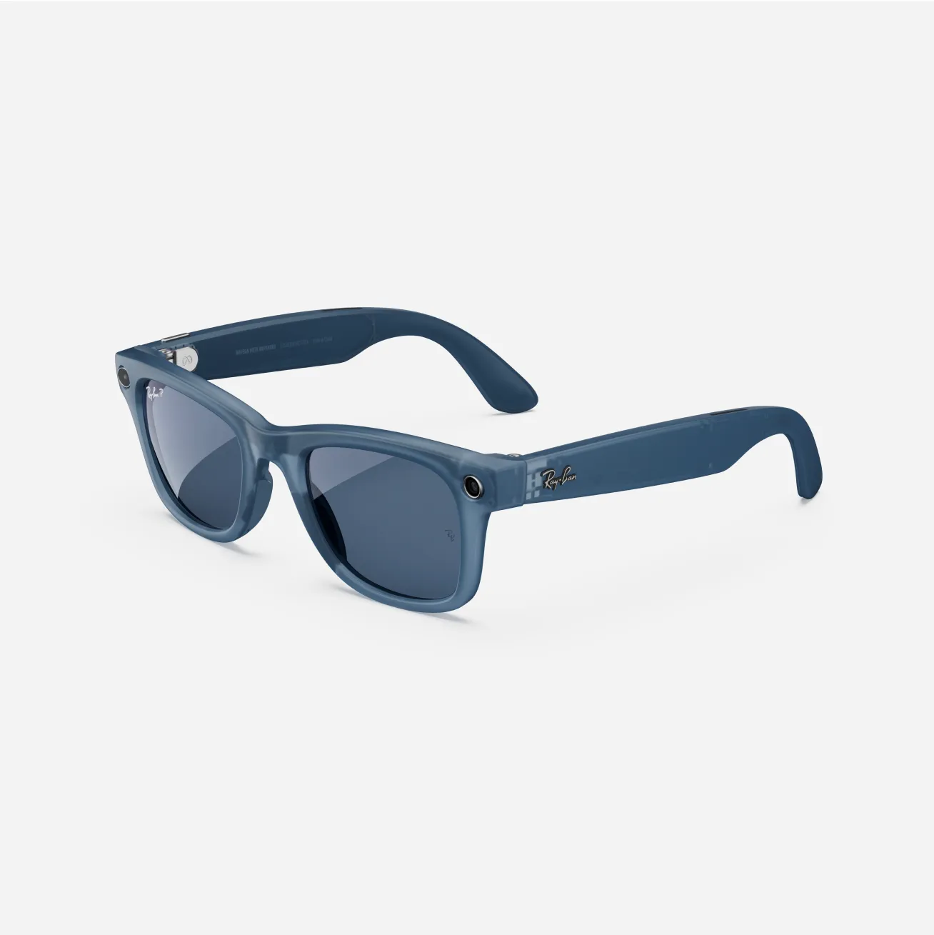 Ray-Ban Meta Wayfarer (Gen 1), Matte Jeans Transparent / Dusty Blue Polarized, Large - Image 6