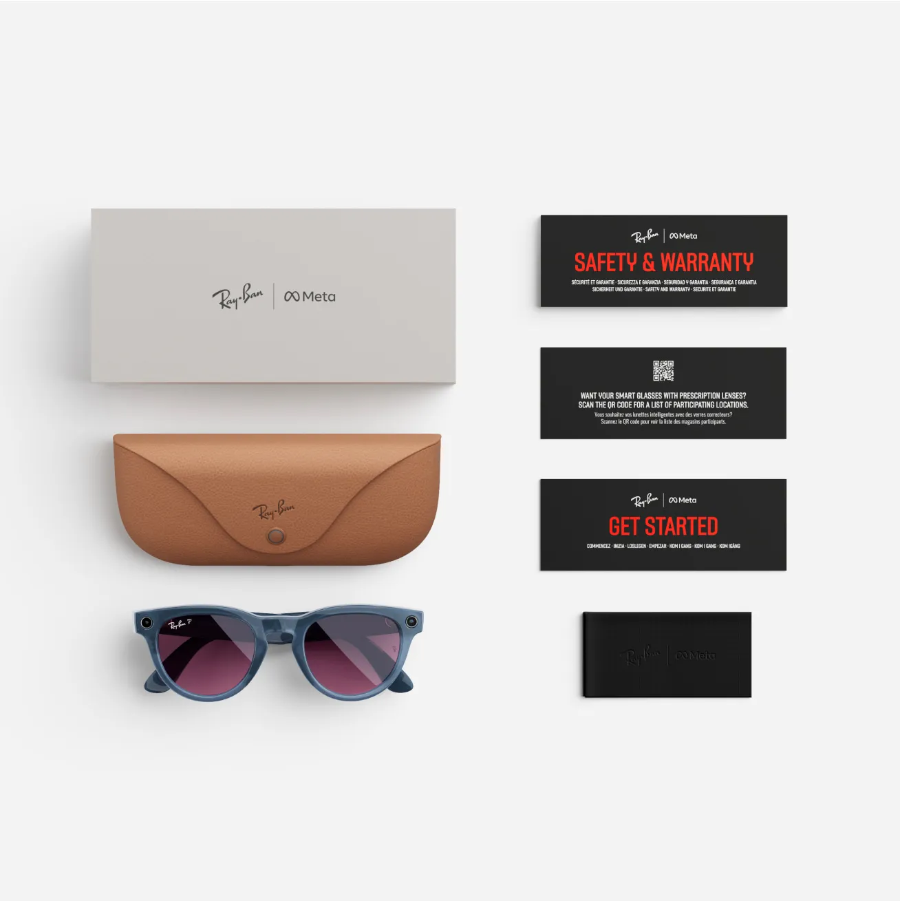 Ray-Ban Meta Headliner (Gen 1), Shiny Jeans Transparent / Dusty Red Polarized, Standard - Image 3