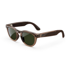 Ray-Ban Meta Headliner (Gen 1), Shiny Warm Stone Transparent / Dark Green Transitions®, Standard, Low Bridge Fit - Image 8