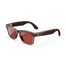 Ray-Ban Meta Wayfarer (Gen 1), Shiny Warm Stone Transparent / Watermelon Red Transitions®, Standard - Image 8