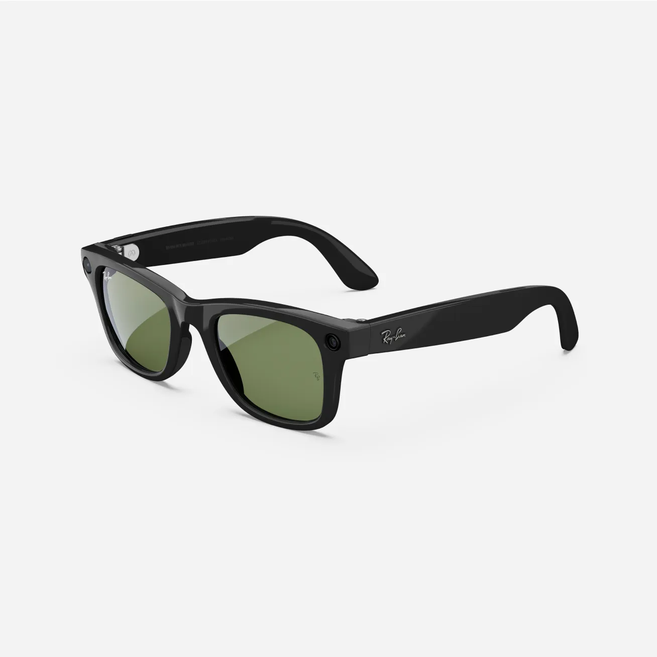 Refurbished Ray-Ban Meta Wayfarer (Gen 1), Shiny Black / G15 Green, Standard, High Bridge Fit - Image 5