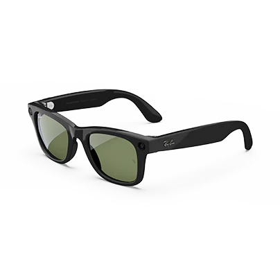 Refurbished Ray-Ban Meta Wayfarer (Gen 1), Shiny Black / G15 Green, Standard, High Bridge Fit - Image 8