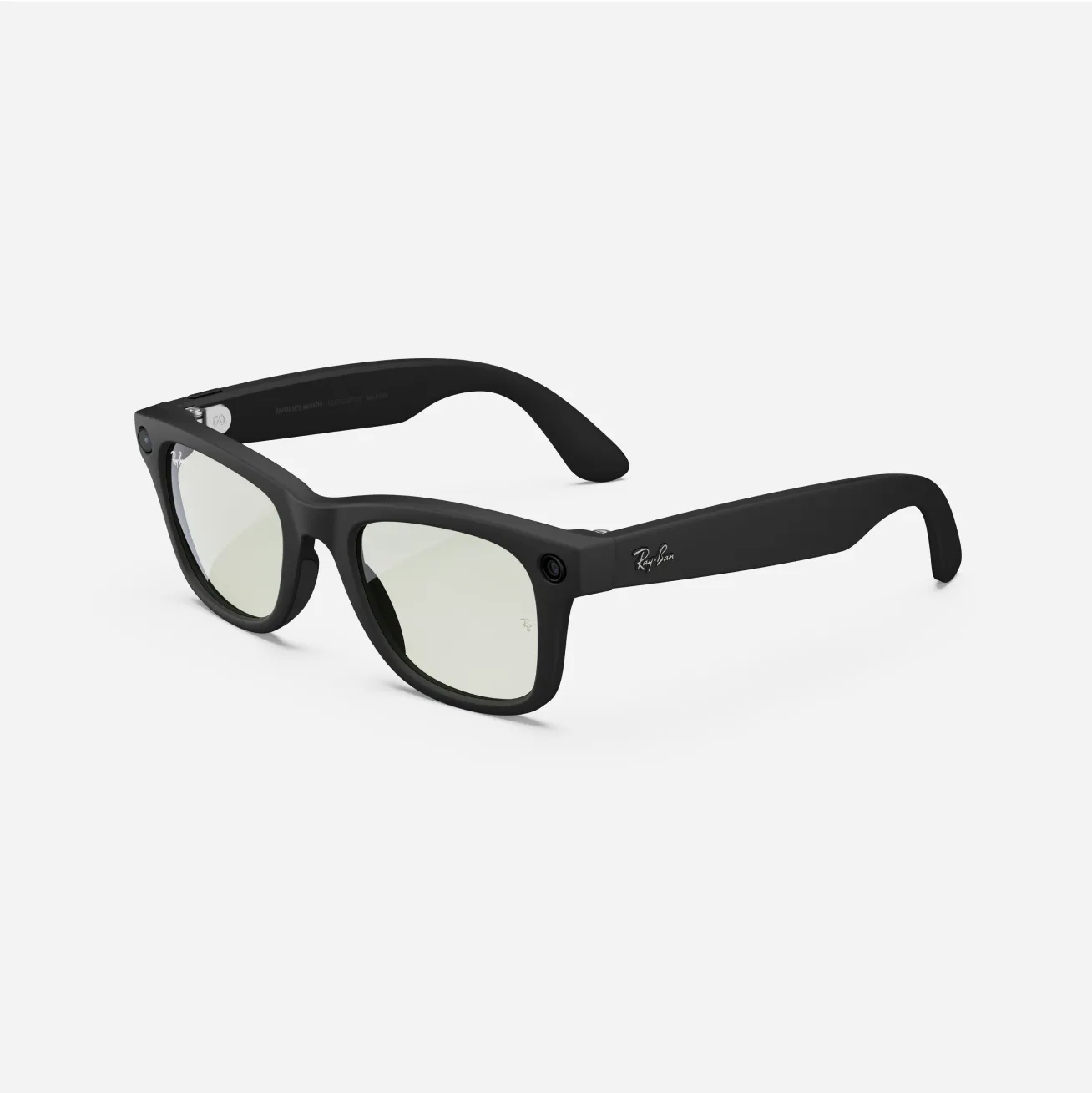 Refurbished Ray-Ban Meta Wayfarer (Gen 1), Matte Black / Clear to G-15 Green Transitions®, Standard, High Bridge Fit - Image 3