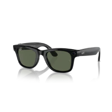 Refurbished Ray-Ban Meta Wayfarer (Gen 1), Shiny Black / G15 Green, Large, High Bridge Fit - Image 8